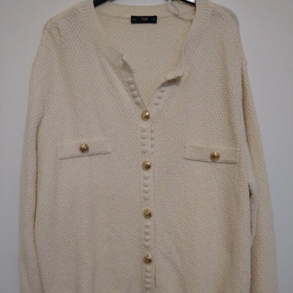 F&F smart cardigan/jacket cream xl - Picture 1 of 3